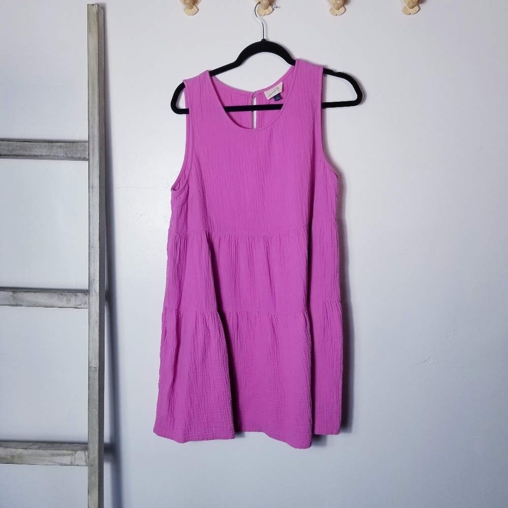 UNIVERSAL THREAD FUCHSIA PINK TIERED TANK DRESS SIZE XL